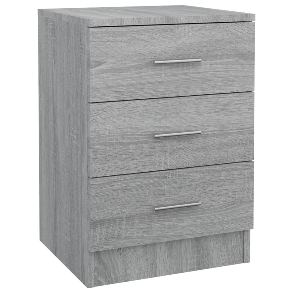 Mesita de noche madera contrachapada gris Sonoma 38x35x56