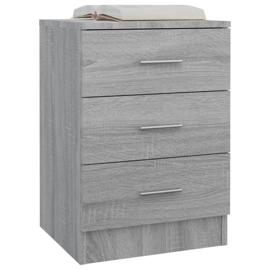 Mesita de noche madera contrachapada gris Sonoma 38x35x56