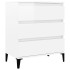 Aparador de madera contrachapada blanco brillante 60x35x70