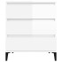 Aparador de madera contrachapada blanco brillante 60x35x70