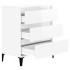 Aparador de madera contrachapada blanco brillante 60x35x70