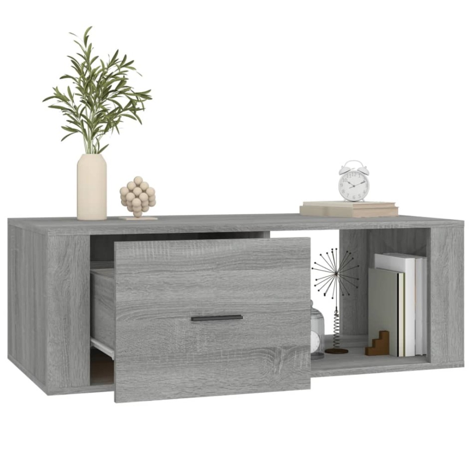 Mesa de centro madera contrachapada gris Sonoma 100x50,5x35