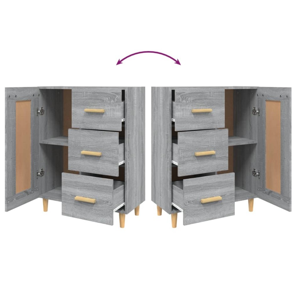 Aparador de madera contrachapada gris Sonoma 69,5x34x90