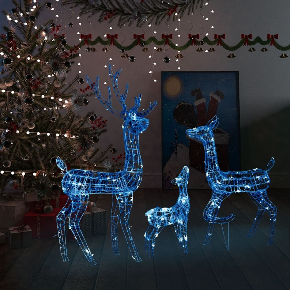 Familia de renos de Navidad acrílico 300 LEDs