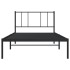 Estructura cama sin colchón con cabecero metal negro 90x190