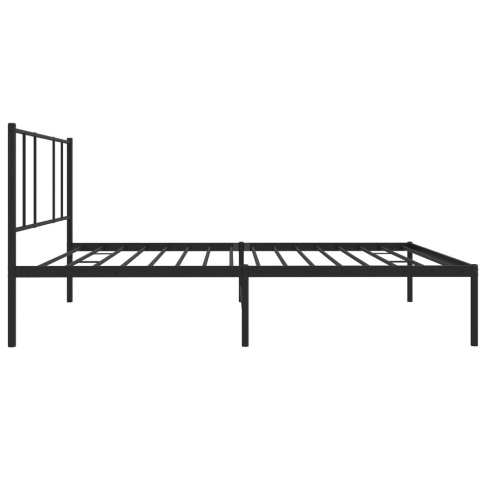 Estructura cama sin colchón con cabecero metal negro 90x190