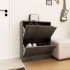 Zapatero de 2 puertas madera ingeniería roble gris 59x24x74