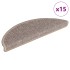 Alfombrilla autoadhesiva escalera 15 uds beige oscuro