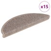 Alfombrilla autoadhesiva escalera 15 uds beige oscuro 56x17x3cm