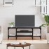 Mueble de TV hierro y madera contrachapada negro 121x35x45