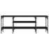 Mueble de TV hierro y madera contrachapada negro 121x35x45
