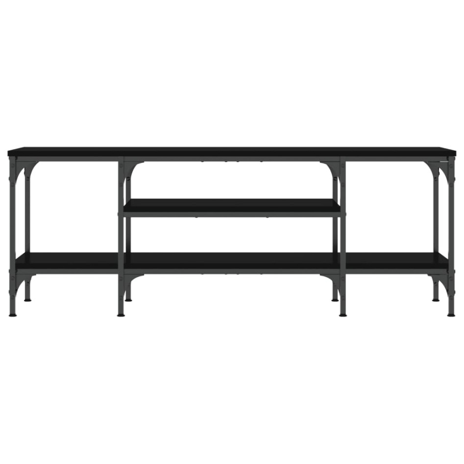 Mueble de TV hierro y madera contrachapada negro 121x35x45
