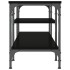 Mueble de TV hierro y madera contrachapada negro 121x35x45