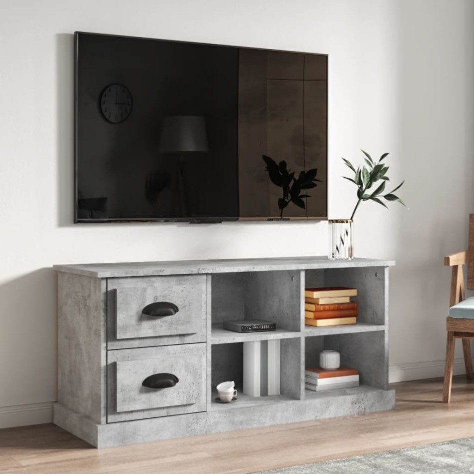 Mueble de TV madera contrachapada gris hormigón