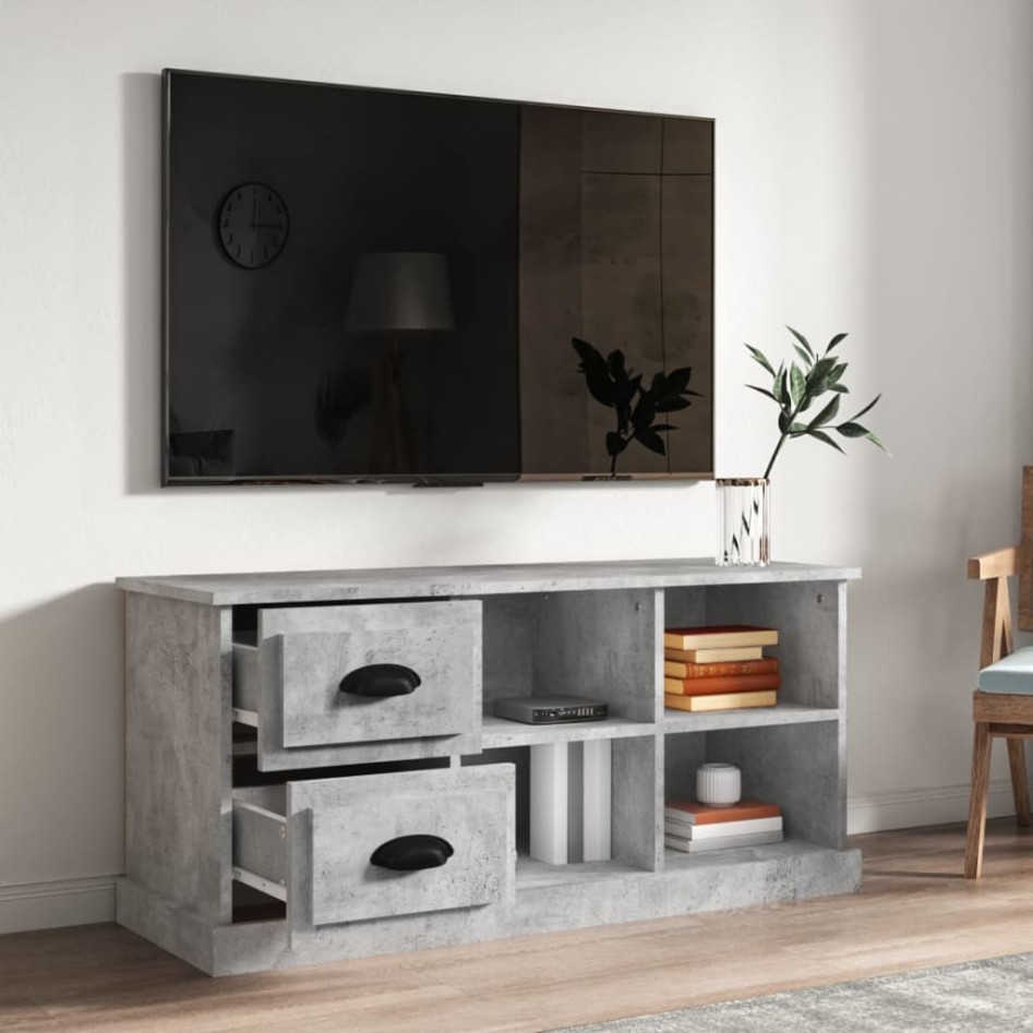 Mueble de TV madera contrachapada gris hormigón