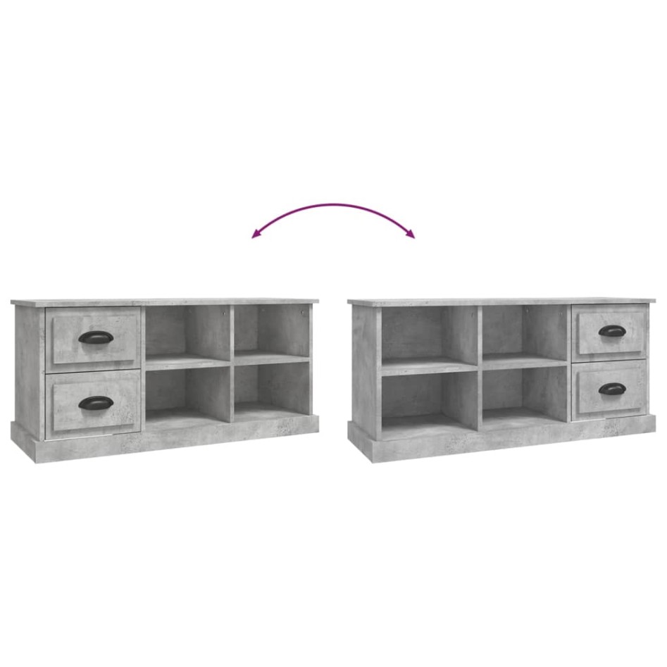 Mueble de TV madera contrachapada gris hormigón