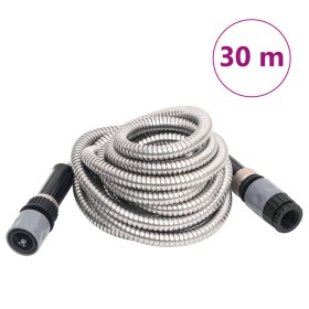 Manguera jardín y pulverizador acero inoxidable plata 14mm 30