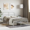 Estructura cama sin colchón con cabecero metal blanco 120x200cm