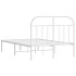 Estructura cama sin colchón con cabecero metal blanco