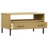 Mesa de centro patas metal OSLO madera maciza marrón