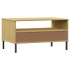 Mesa de centro patas metal OSLO madera maciza marrón
