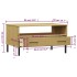 Mesa de centro patas metal OSLO madera maciza marrón