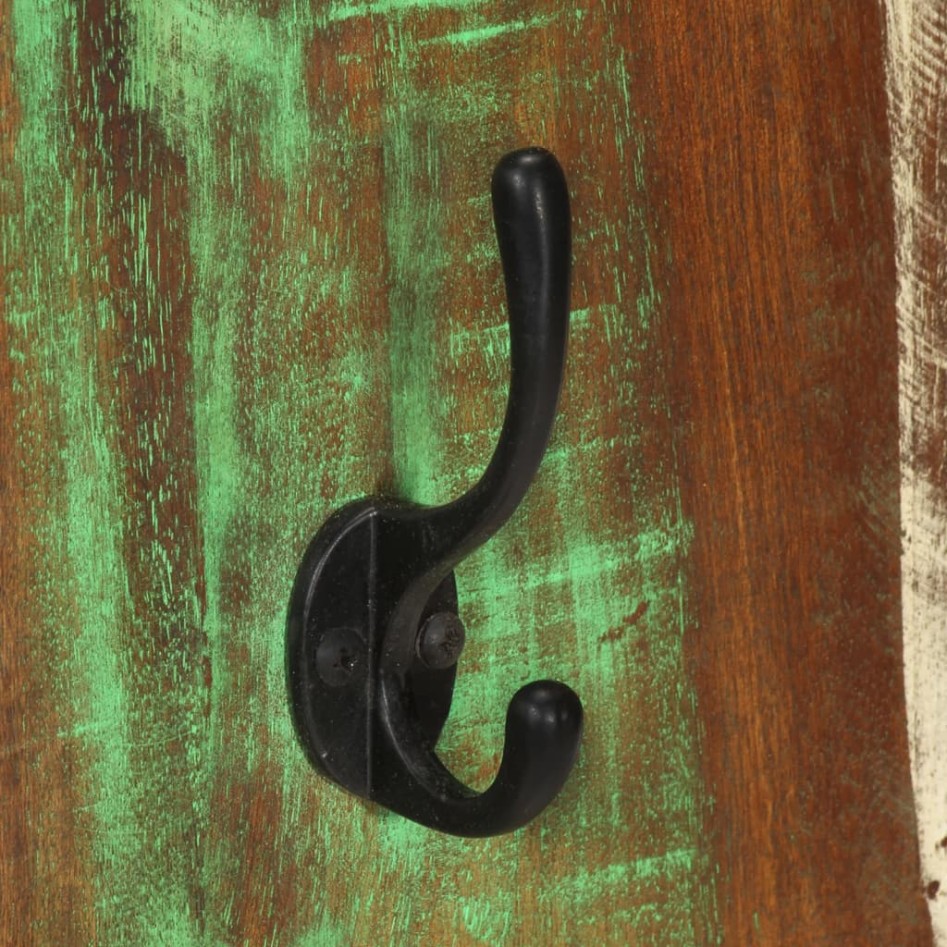 Percheros de pared 2 uds madera maciza reciclada 36x3x110