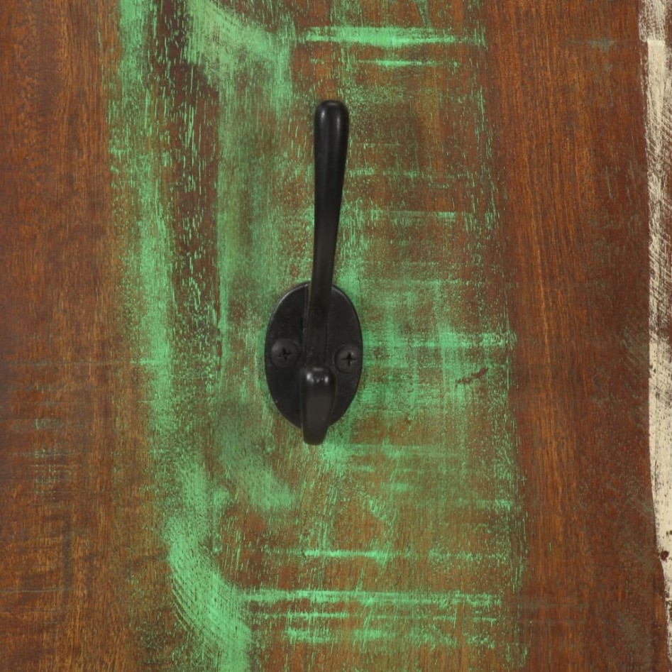 Percheros de pared 2 uds madera maciza reciclada 36x3x110