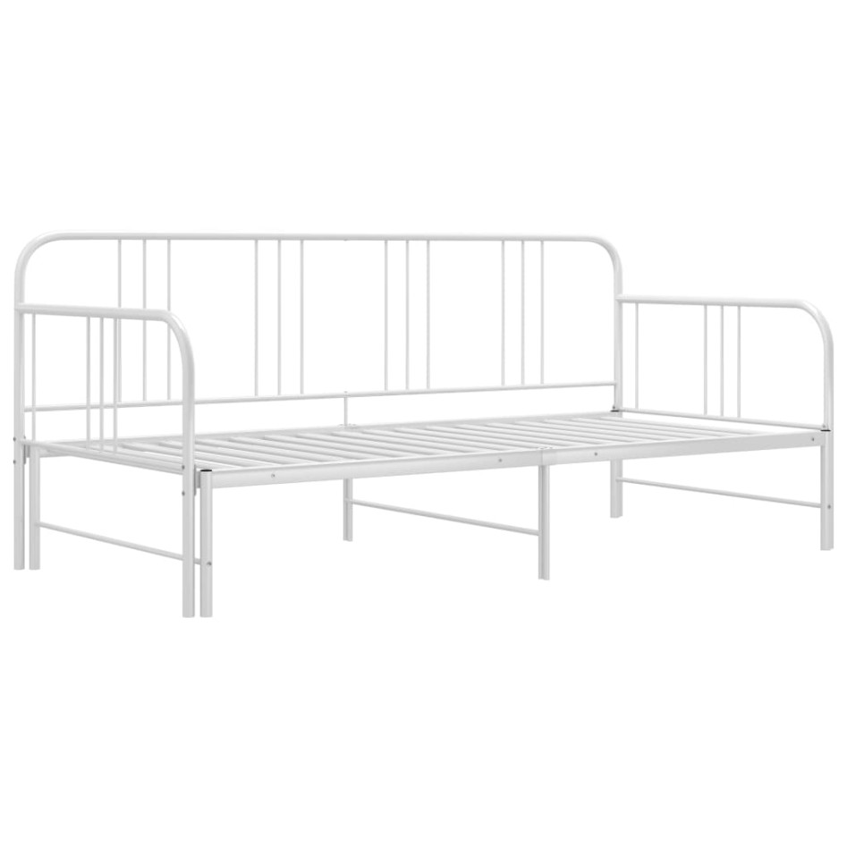 Estructura de sofá cama extraíble de metal blanco 90x200