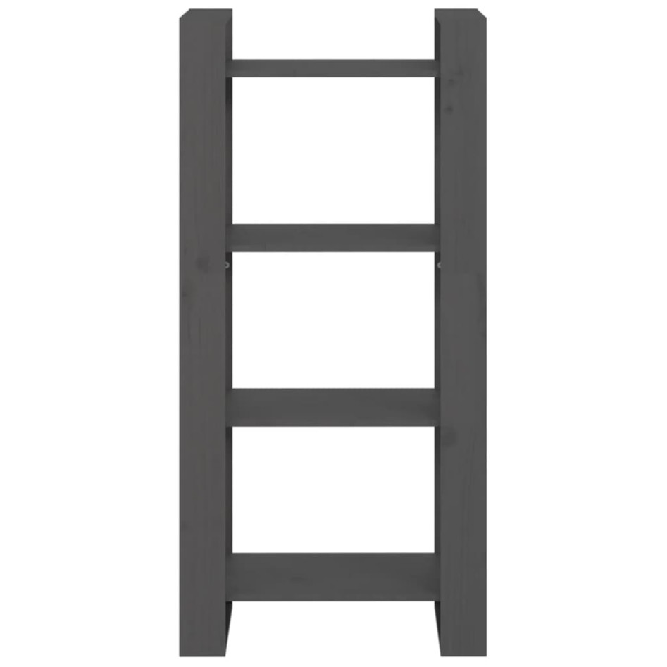 Estantería/divisor de espacios madera maciza gris 60x35x125