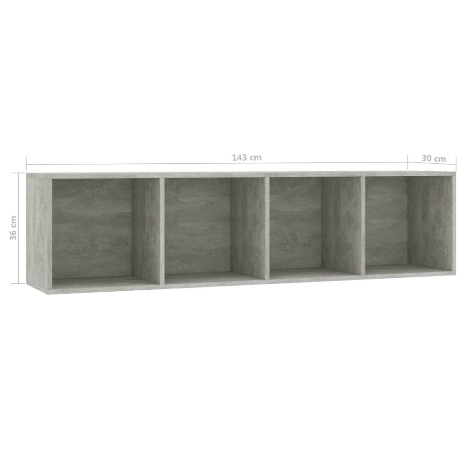 Estantería/mueble para TV gris hormigón 143x30x36