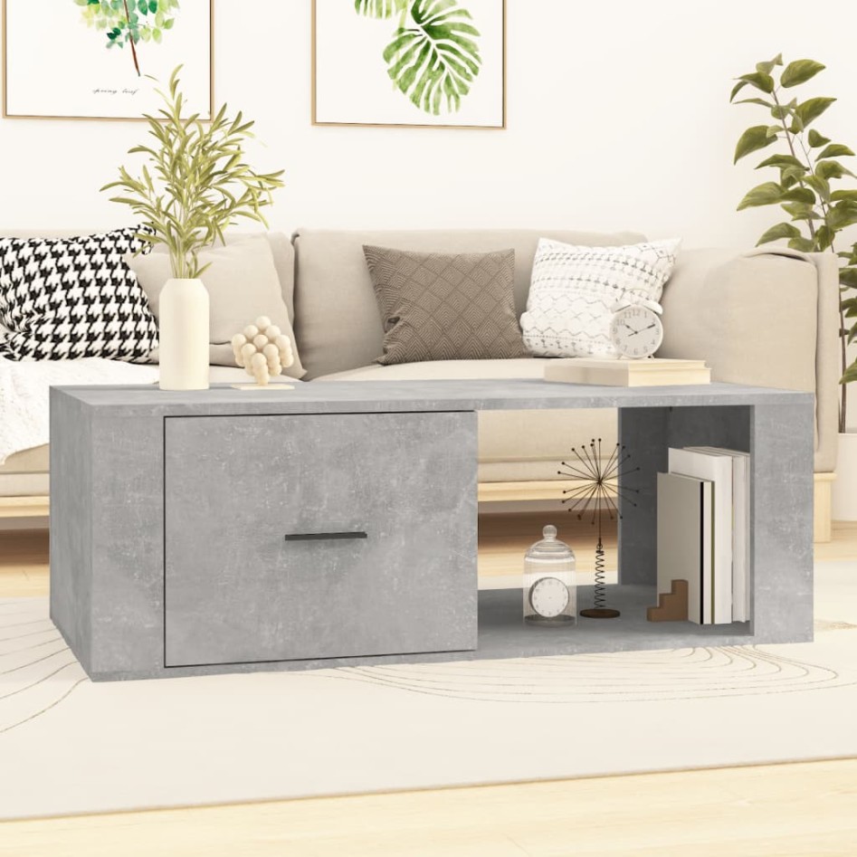 Mesa de centro madera contrachapada gris hormigón