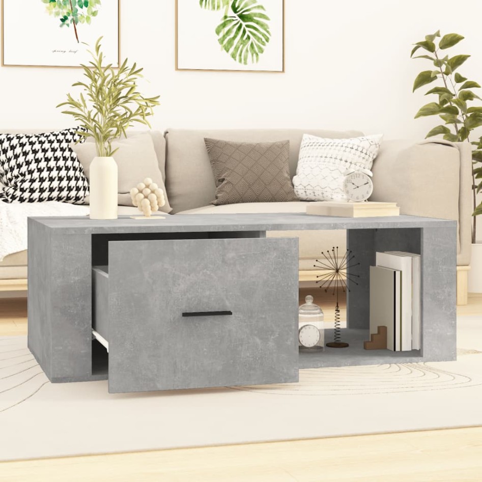 Mesa de centro madera contrachapada gris hormigón