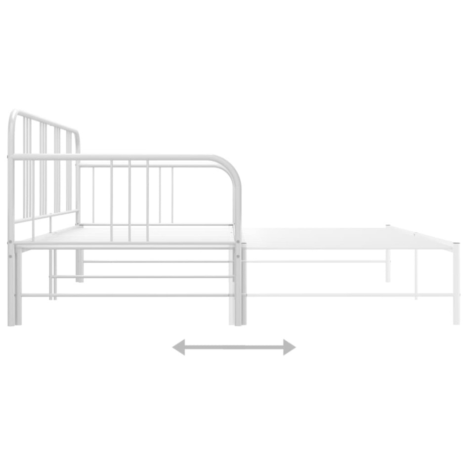 Estructura de sofá cama extraíble de metal blanco 90x200