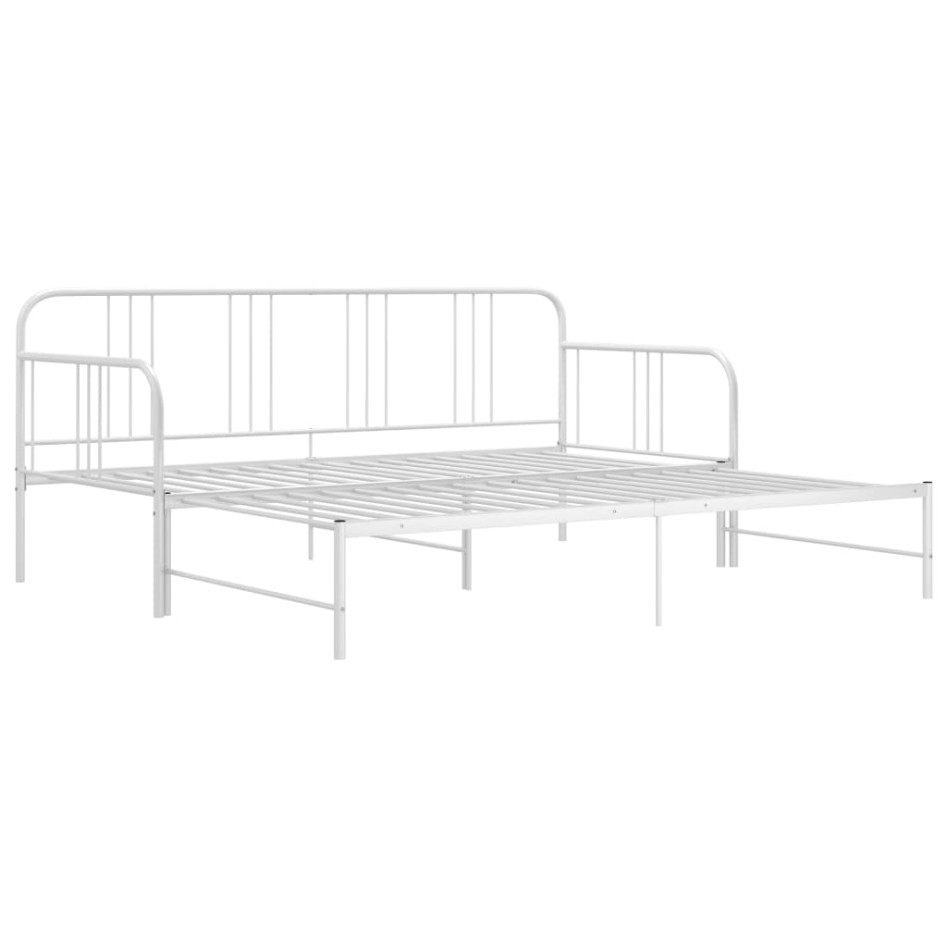 Estructura de sofá cama extraíble de metal blanco 90x200
