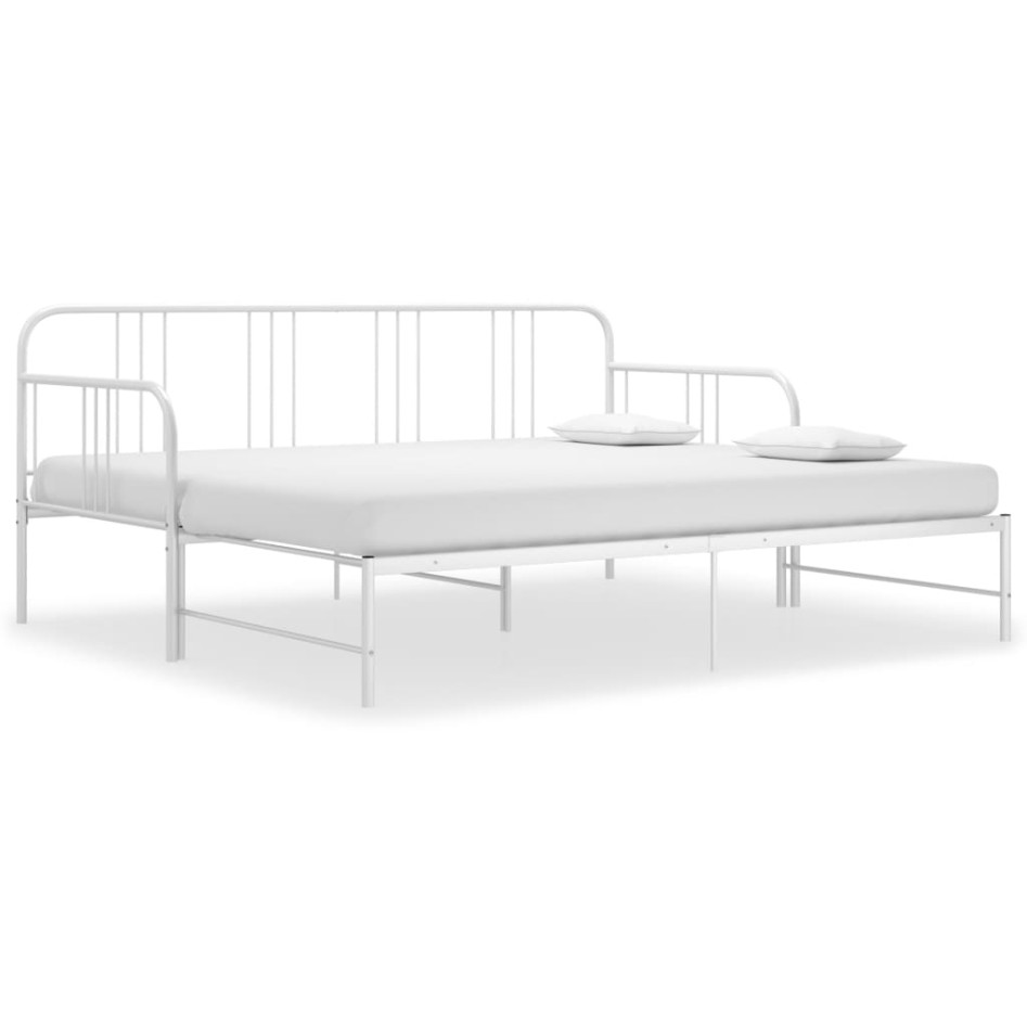 Estructura de sofá cama extraíble de metal blanco 90x200