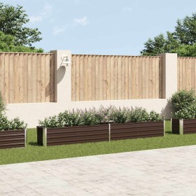 Arriate de jardín de acero galvanizado marrón 320x40x45