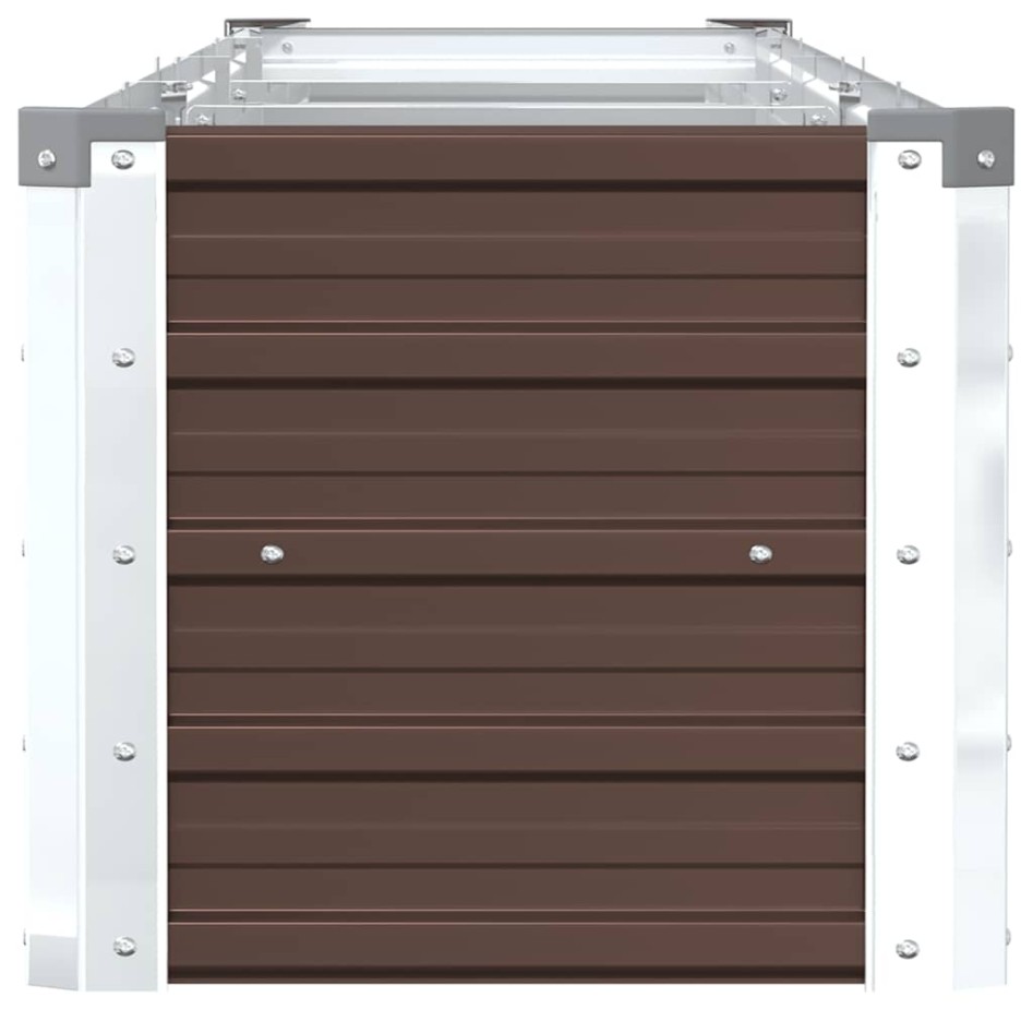 Arriate de jardín de acero galvanizado marrón 320x40x45