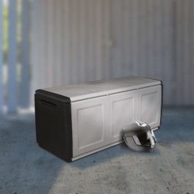 Baúl de almacenaje jardín gris oscuro y negro 330 L
