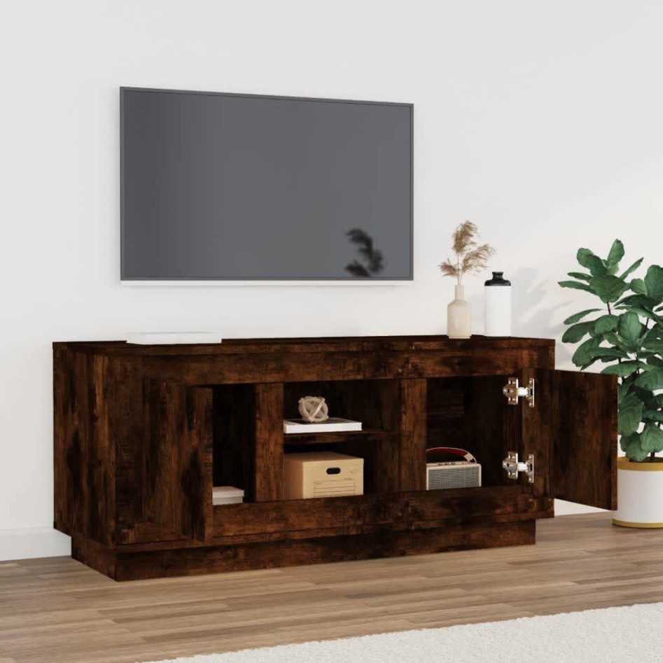 Mueble para TV madera contrachapada roble ahumado 102x35x45