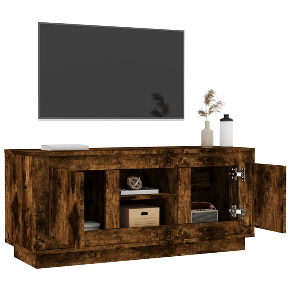 Mueble para TV madera contrachapada roble ahumado 102x35x45