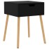Mesita de noche madera de ingeniería negro brillo 40x40x56