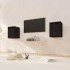 Armario de pared 2 uds madera maciza de pino negro 30x30x40