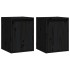 Armario de pared 2 uds madera maciza de pino negro 30x30x40