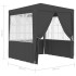 Carpa profesional para fiestas con paredes gris 90 g/m² 2x2