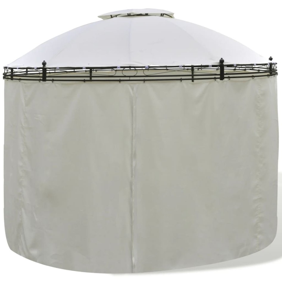 Cenador con cortinas redondo 3,5x2,7