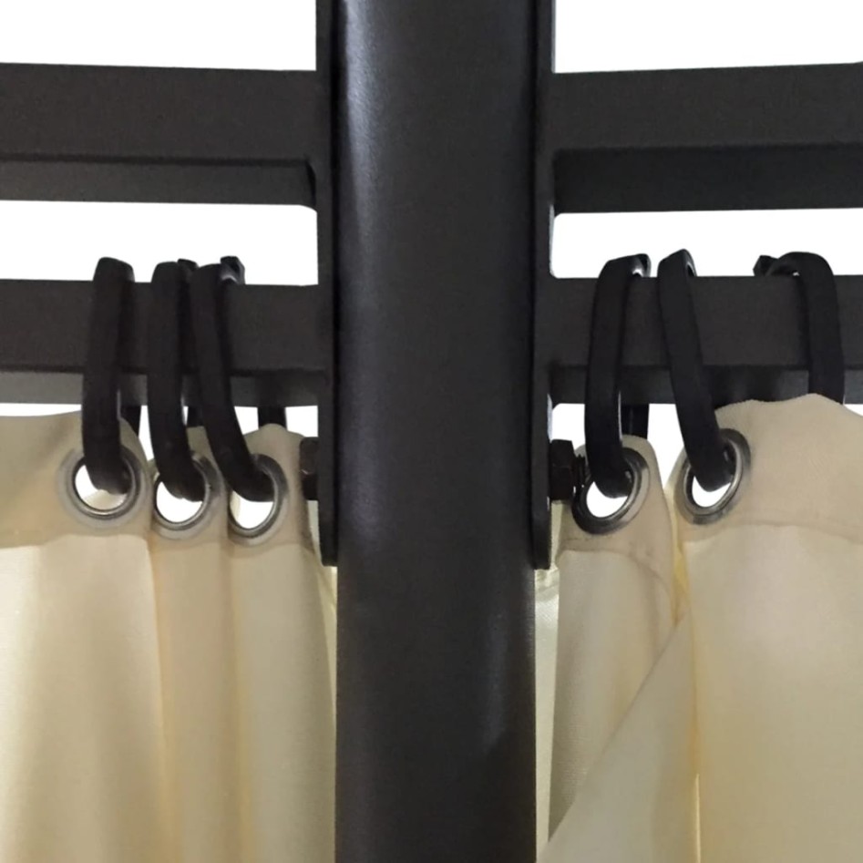 Cenador con cortinas redondo 3,5x2,7