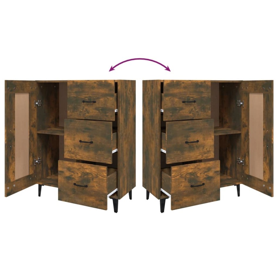 Aparador madera contrachapada color roble ahumado 69,5x34x90