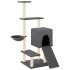 Rascador para gatos con postes de sisal gris oscuro 130,5
