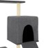 Rascador para gatos con postes de sisal gris oscuro 130,5